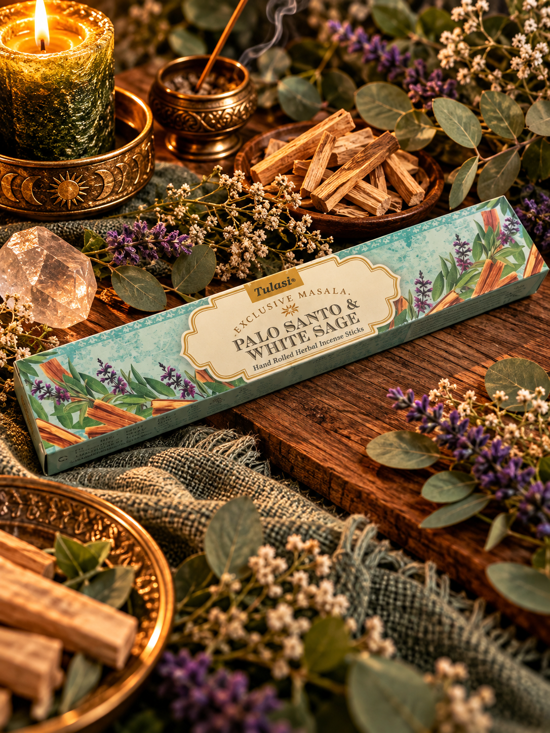 Palo Santo & Vit salvia – Rökelse – Tulasi Exclusive Masala – 15 g