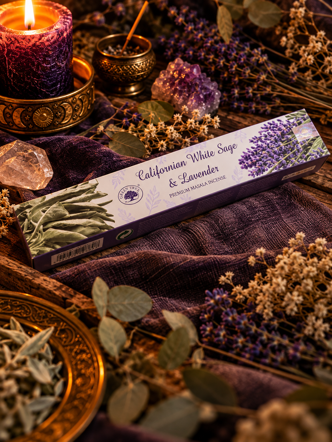 White Sage & Lavender – Rökelse – Green Tree