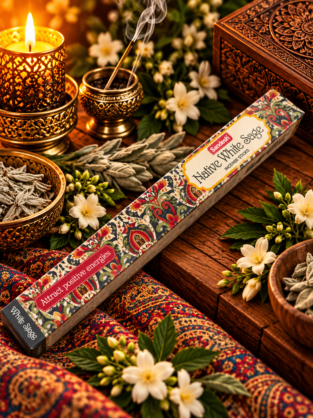 Vit salvia – Rökelse – Sandesh – 20 st